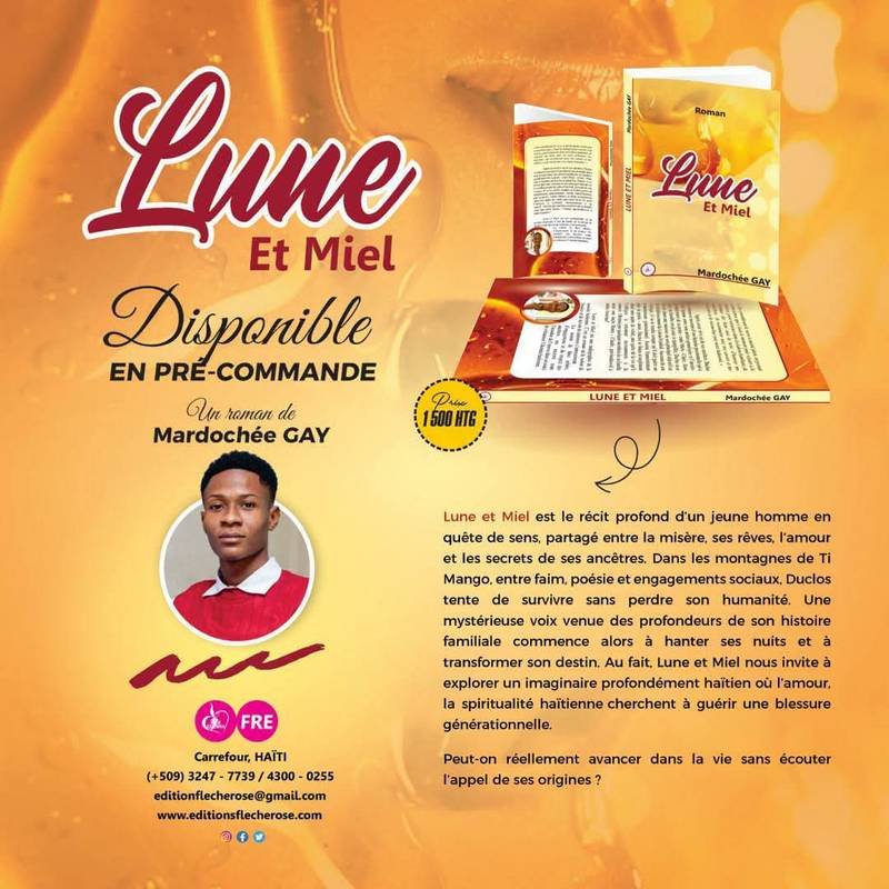 L’écrivain Mardochée Gay annonce la sortie de son deuxième roman Lune et Miel pour cet été